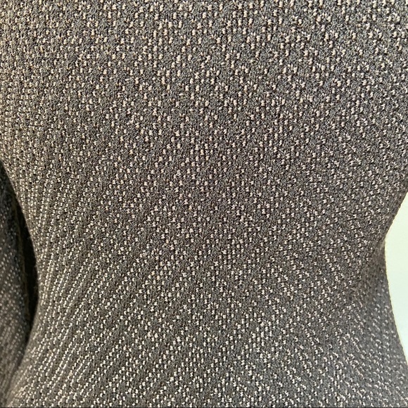 St. John Tweed Knit Suit Brown/Tan w/ Leather Trim - Picture 5 of 9